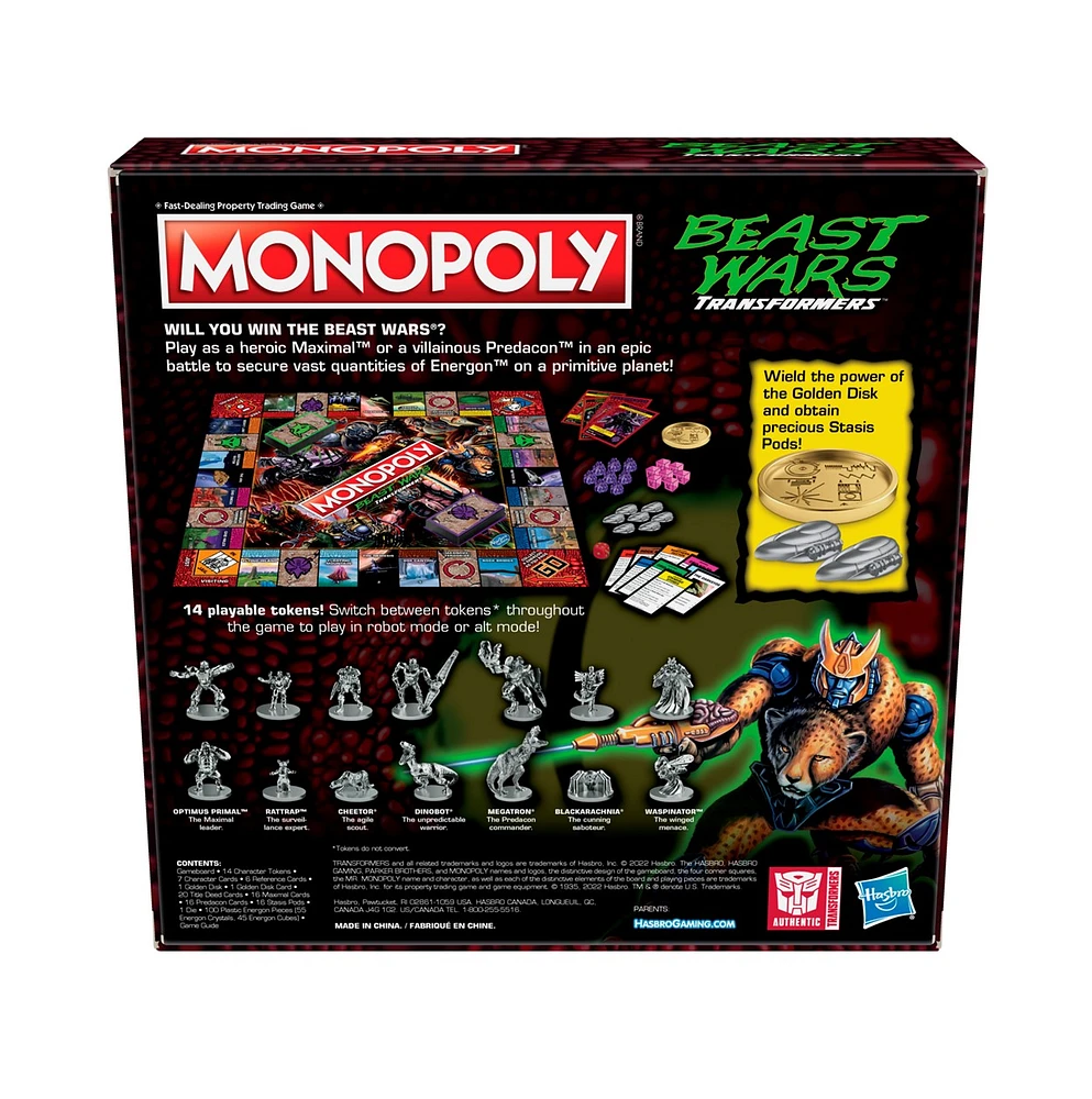 Monopoly: Transformers Beast Wars Edition Game 