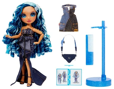Rainbow High Fantastic Fashion Skyler Bradshaw - Poupée-mannequin bleue de 11 po (28 cm) 