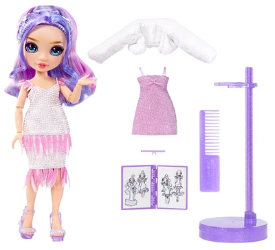 Rainbow High Fantastic Fashion Violet Willow - Poupée-mannequin violette de 11 po (28 cm) 
