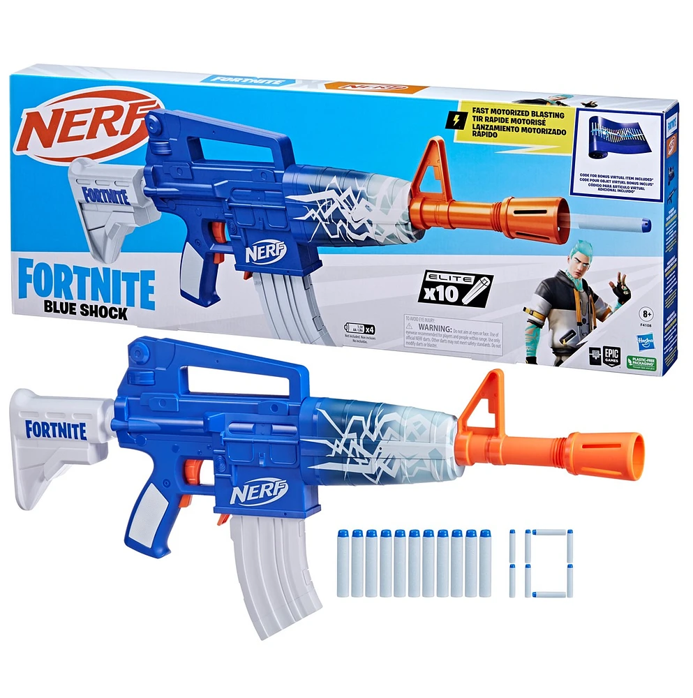 Nerf Fortnite Blue Shock Dart Blaster 