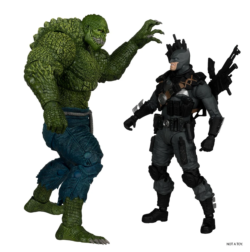 DC Multiverse The Grim Knight vs Killer Croc (Dark Multiverse) 7-Inch Figure and Mega Figure 