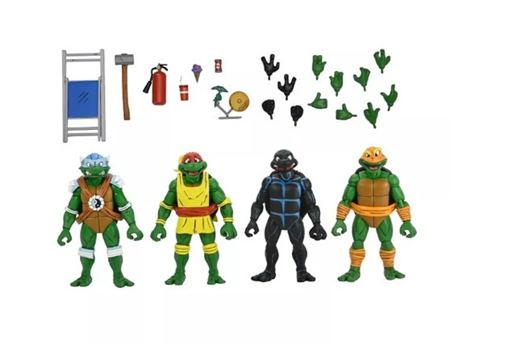 Teenage Mutant Ninja Turtles Cartoon Stump Wrestling Turtles 7" Scale NECA Action Figures - 4 Pack