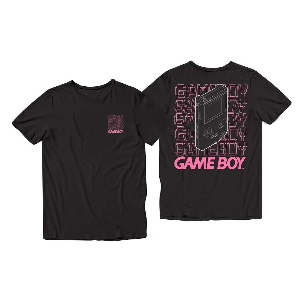 Nintendo GameBoy Pink Text 2-Sided Tee