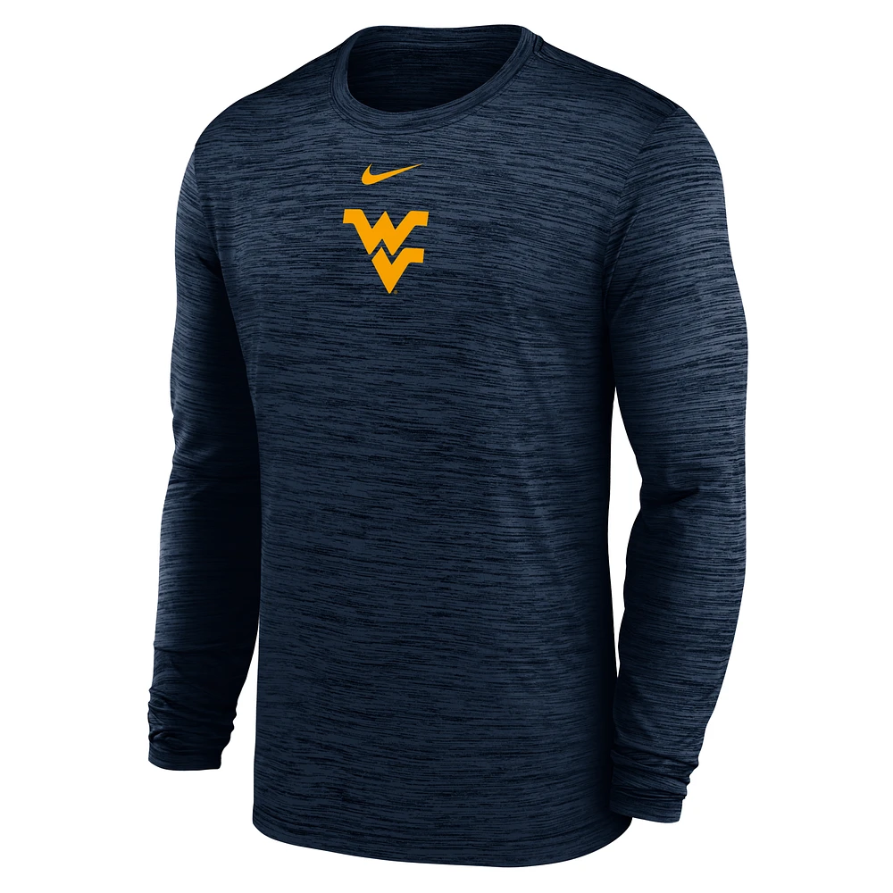 West Virginia Sideline Velocity Men's Nike Dri-FIT College Long-Sleeve T-Shirt