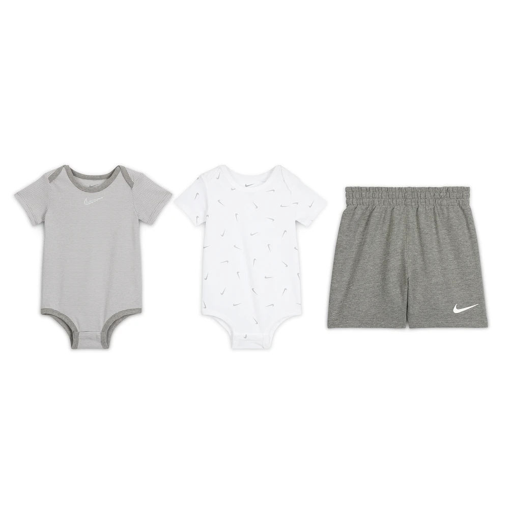 Nike Essentials Baby (0-9M) 3-Piece Striped Swooshfetti Set