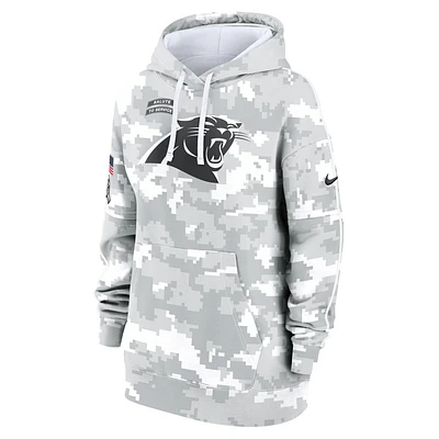 Carolina Panthers Salute to Service Primary Edge Club Women's Nike NFL Pullover Hoodie