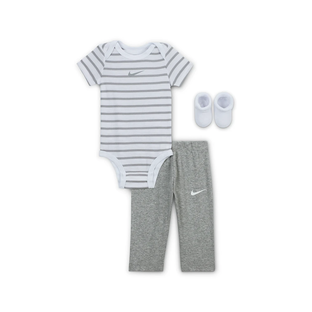 Nike Baby Bodysuit, Pants, and Terry Socks 3-Piece Set
