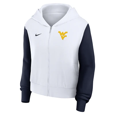 West Virginia Athletic Prep Colorblocked Script Women’s Nike College Full-Zip Hoodie