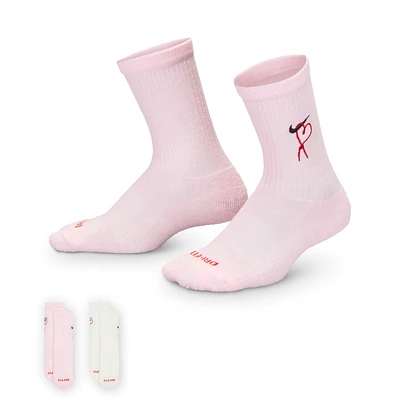 Nike Dri-FIT Little Kids' V-Day Cushioned Crew Socks (2 Pairs)