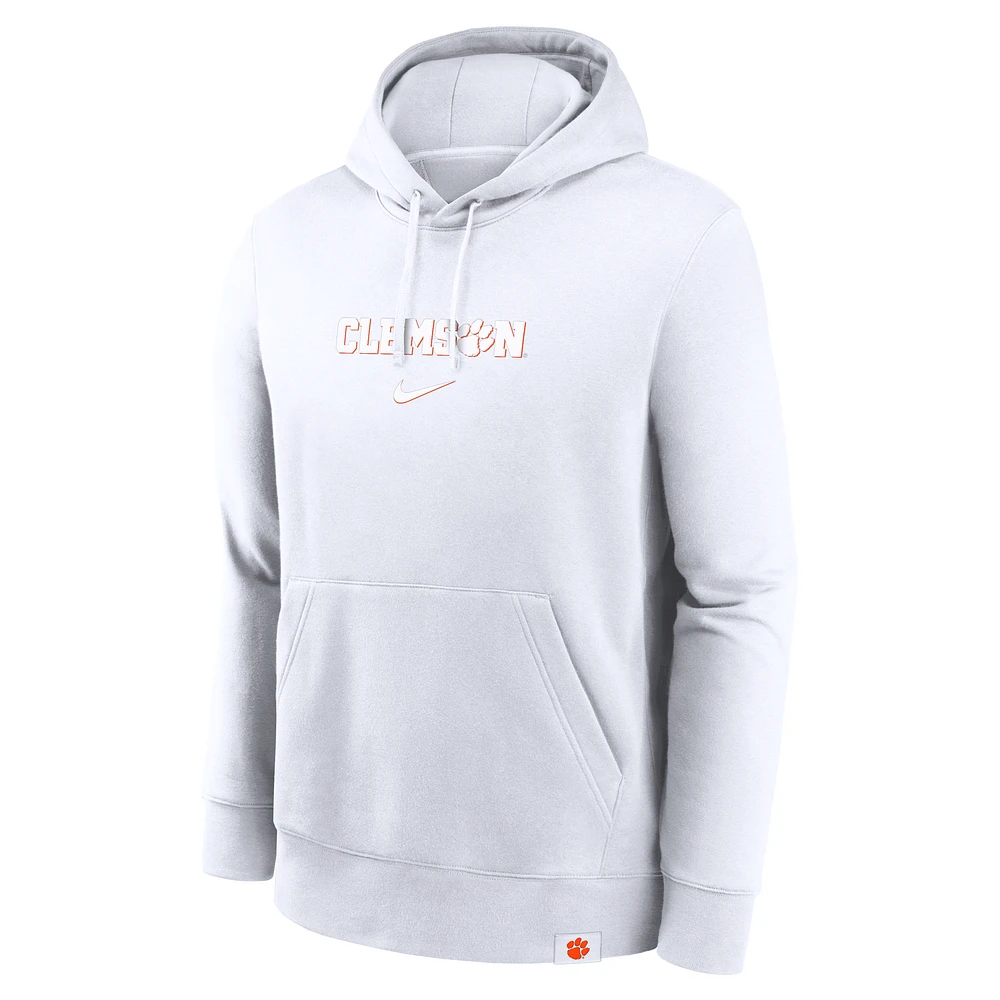 Clemson Tigers Statement Wordmark Lockup Heavyweight Men's Nike College Pullover Hoodie