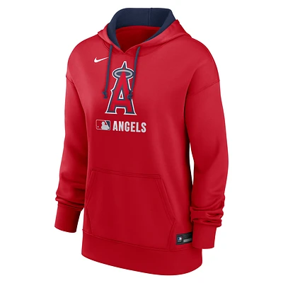 Los Angeles Angels Authentic Collection Women's Nike Therma MLB Pullover Hoodie