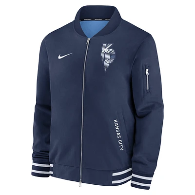 Kansas City Royals Authentic Collection Connect Men's Nike MLB Full-Zip Bomber Jacket