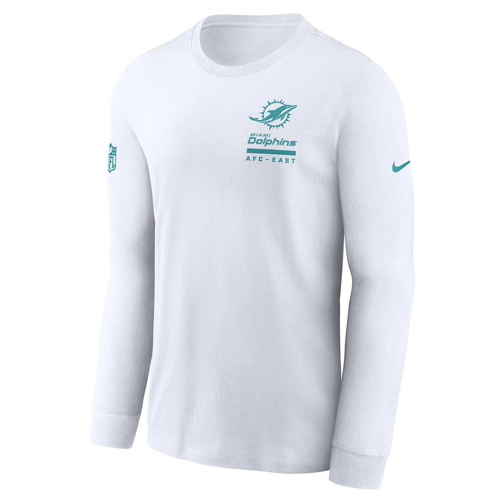 Miami Dolphins Sideline Team Issue Men's Nike Dri-FIT NFL Long-Sleeve T-Shirt