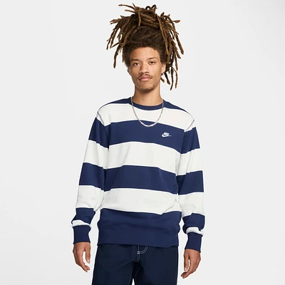 Nike Club Fleece Men's Striped Heavyweight French Terry Crew