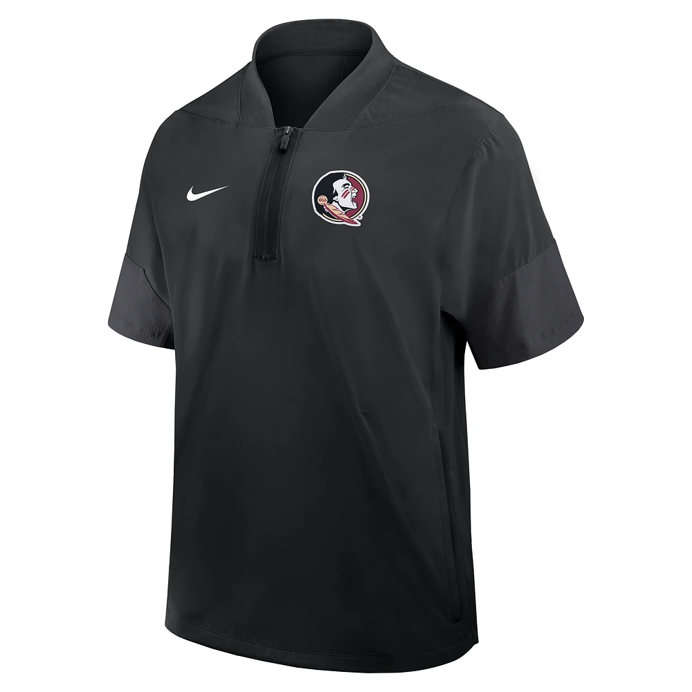 Florida State Sideline Coach Men's Nike College 1/2-Zip Short-Sleeve Jacket