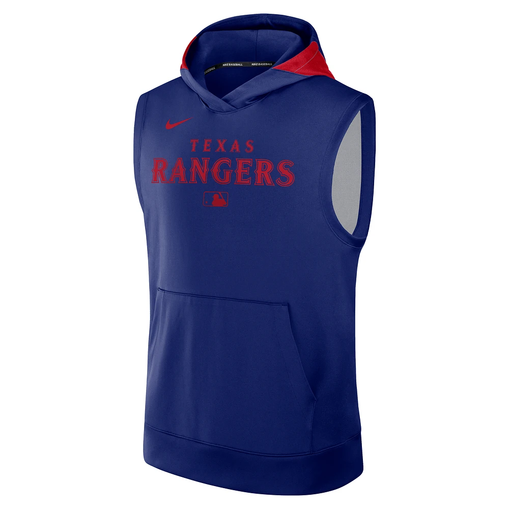 Texas Rangers Authentic Collection Men’s Nike Dri-FIT MLB Sleeveless Pullover Hoodie