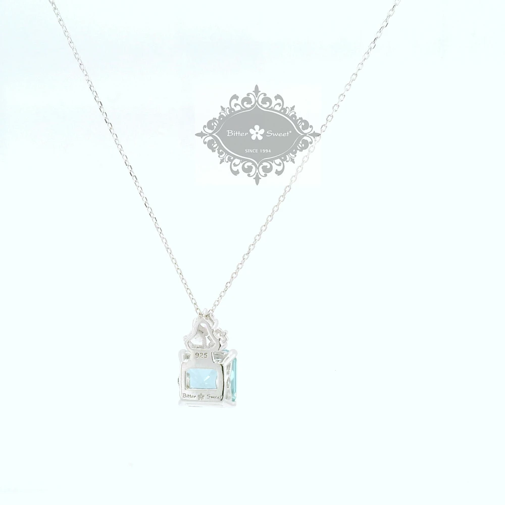 Sterling Silver Mint Cubic Zirconia Necklace 153420