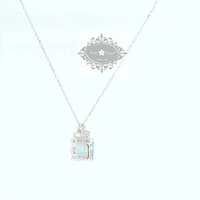 Sterling Silver Mint Cubic Zirconia Necklace 153420