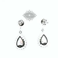 Sterling Silver Teardrop Cubic Zirconia Drop Earrings 122012