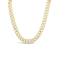 Yellow Gold Plated Sterling Silver Cubic Zirconia Cuban link  Bracelet 155081