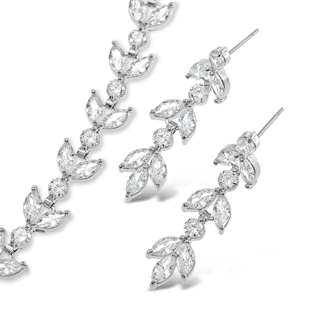 Cubic Zirconia Necklace & Earrings Set 131629