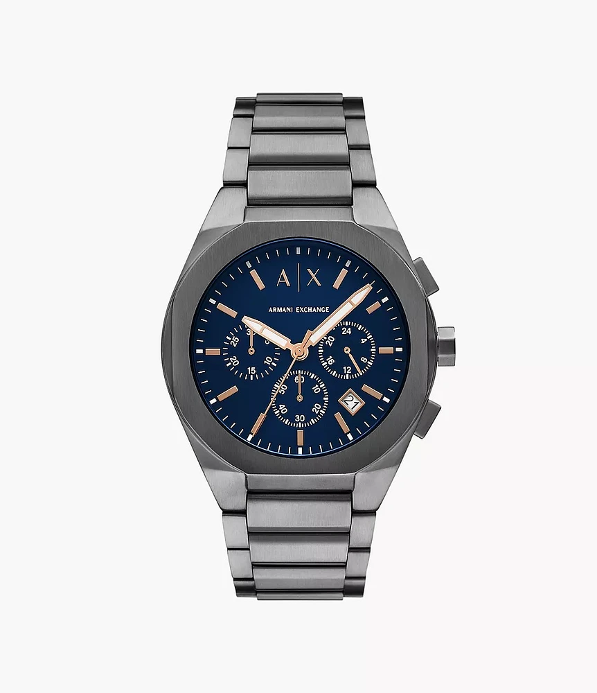 Armani Exchange Chronograph Gunmetal Stainless Steel Watch AX4182 154685
