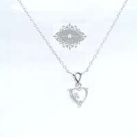 Sterling Silver Cubic Zirconia Heart Necklace
