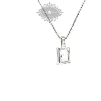 Sterling Silver Radiant Cubic Zirconia Necklace 147707