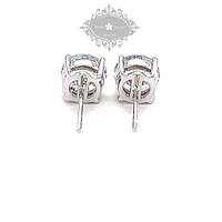 Sterling Silver Cubic Zirconia 8 Hearts 8 Arrows 9mm Studs 118061