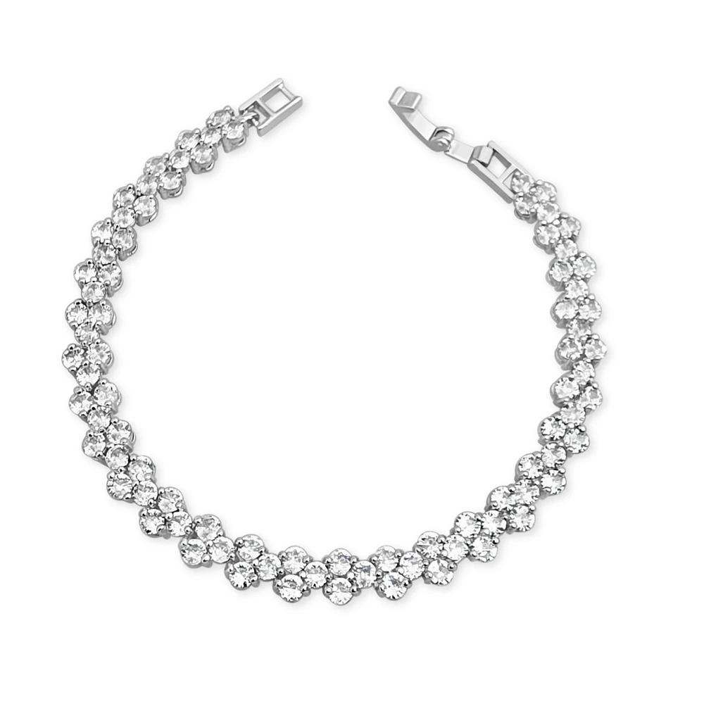 Bridal Silver Cubic Zirconia Round Bracelet 155192