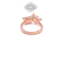 Rosegold Plated Sterling Silver Cubic Zirconia Butterfly Ring 146402