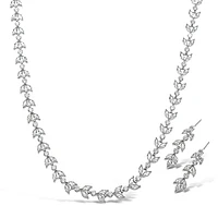 Cubic Zirconia Necklace & Earrings Set 131629