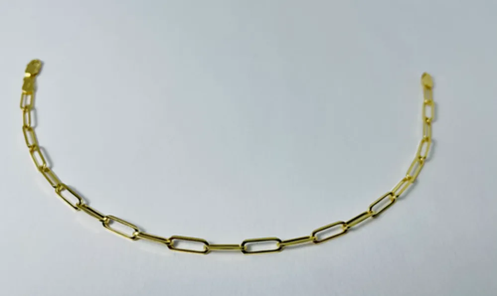 10kt Gold Paper Clip Bracelet
