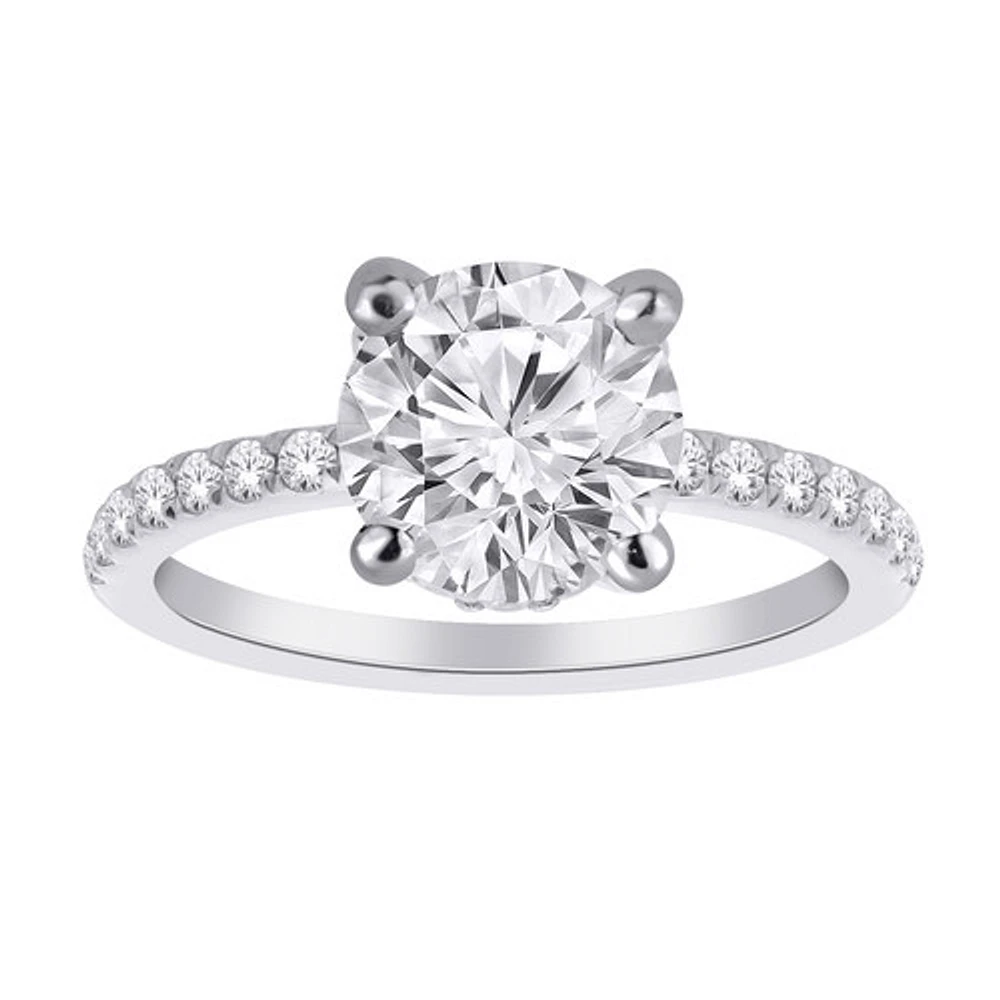 14kt Gold Lab-Created Diamond Engagement Ring 4.50ctw Round Brilliant Cut