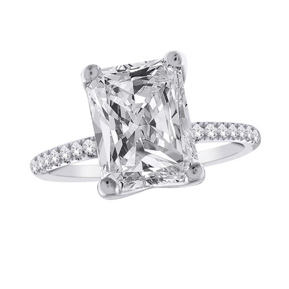 14kt Gold Lab-Created Diamond Engagement Ring 2.50ctw Radiant Cut