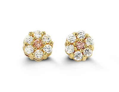 14kt Gold Baby Bella Flower Studs