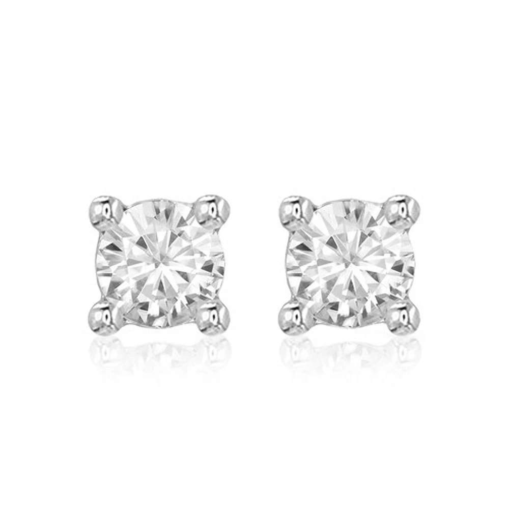 14kt Gold 3.00ctw Lab Diamond 4-Claw Stud Earrings