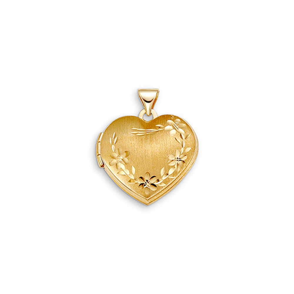 10kt Gold Sentiments Locket Heart Shaped