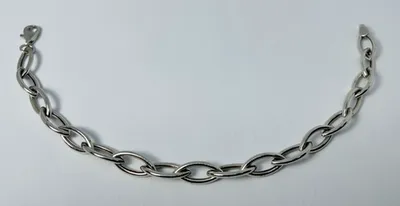 10kt White Gold Fancy Link Charm Bracelet