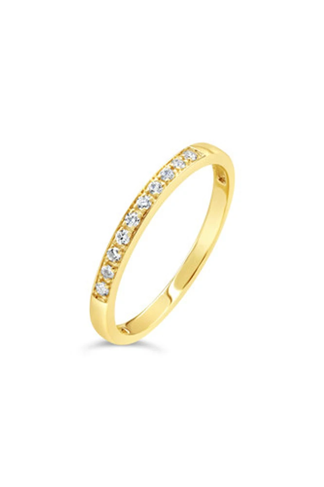 10K GOLD DIAMOND 0.10TDW ICICLES STACKABLE BEAD SET BAND