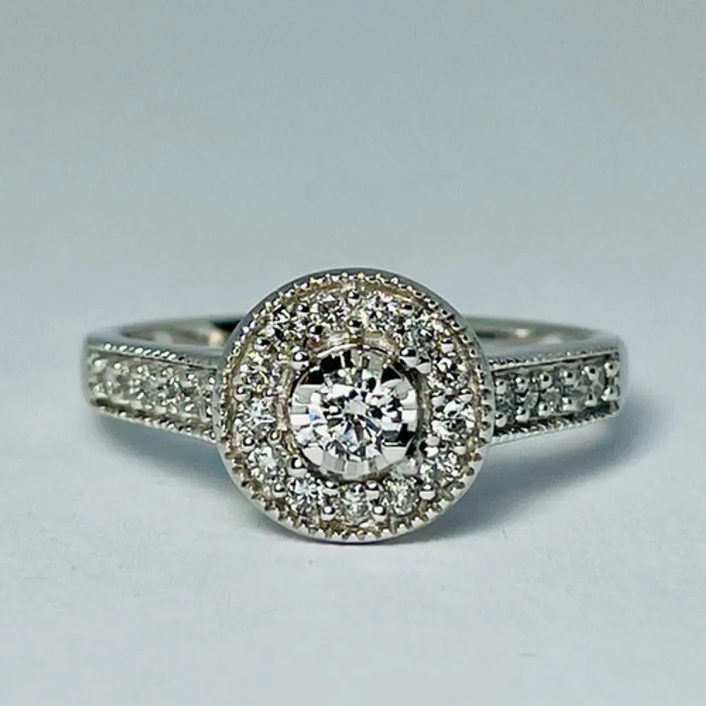 14kt White Gold 0.50ctw Diamond Engagement Ring Set