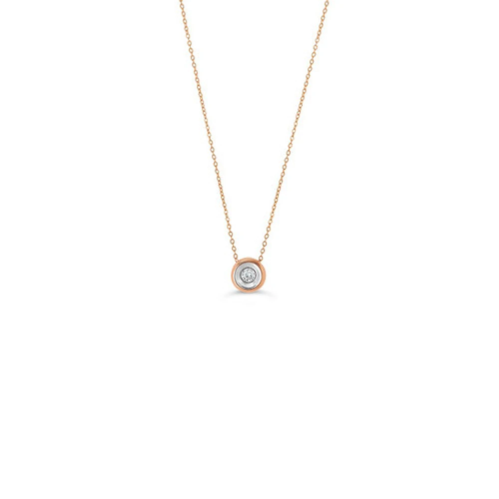 10K YG 0.04CT Hope Diamond Bezel Pendant with Chain