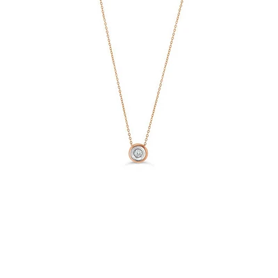10K YG 0.04CT Hope Diamond Bezel Pendant with Chain