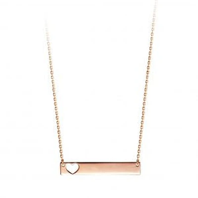 10kt Gold Bar Necklace with Heart Cutout