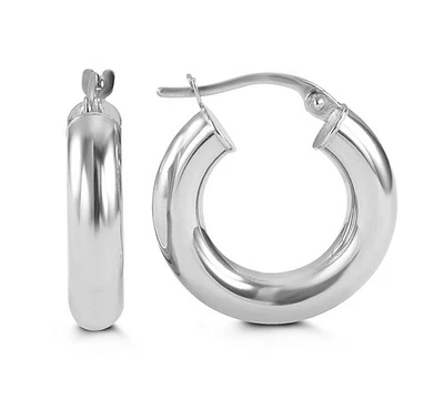 10kt White Gold Hoop Earrings 18mm