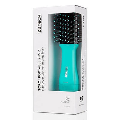 Izutech - TORO - Portable 2-in-1 - Brosse Séchoir (bleu sarcelle)