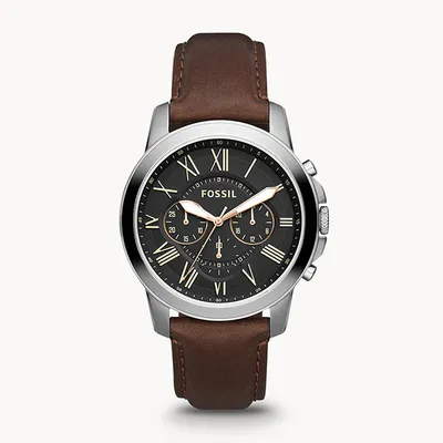 Fossil Grant Chronograph Brown Leather Watch