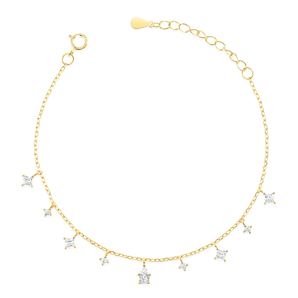 Gold Plated Sterling Silver Cubic Zirconia Bracelet