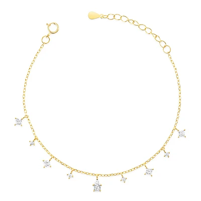 Gold Plated Sterling Silver Cubic Zirconia Bracelet