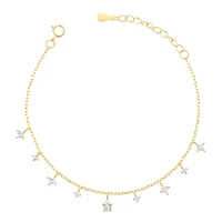Gold Plated Sterling Silver Cubic Zirconia Bracelet
